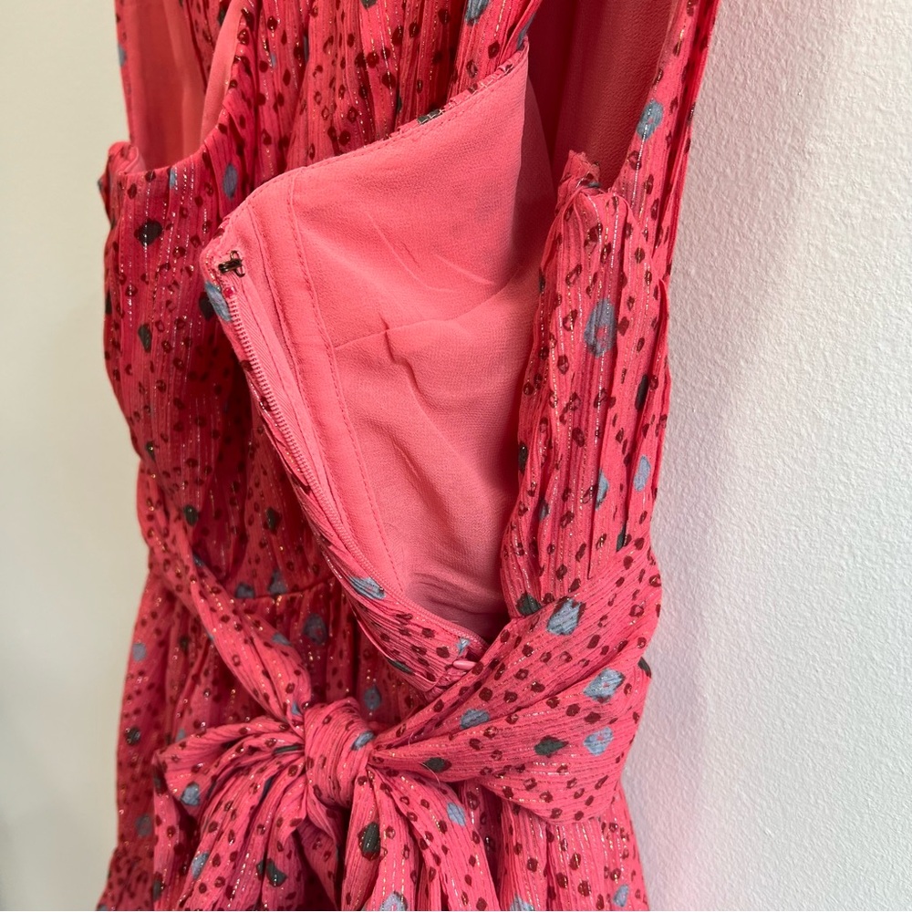 Ulla Johnson Arisa Mini Dress in Hibiscus, Silk Chiffon, Crossover neckline 10 - Picture 9 of 16
